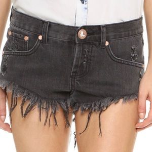 One Teaspoon Bonitas Black Denim Shorts